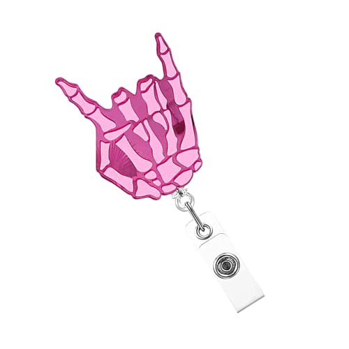 Einziehbarer Schlüsselbades Badge Reel Acryl Carabiner Schädel Badge Einfach Zu Bedienen Für Namenskartenschlüsselkettenverengungen Retractable Skull Rollen Carabiner von Gissroys