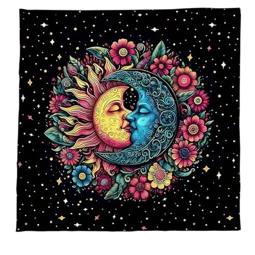 Gissroys Tarots Tischdecke Altars Stoff Sonnenmond/Eule Astrologie Tischdecke Gottesart Wandperson Wanddekoration Altäre Tarots Karte von Gissroys
