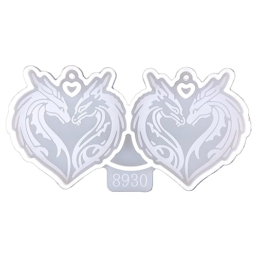 Loves Heart Dragon Versammlte Ohrringe Schimmel Kristalle Epoxid Dekorationsanhänger Schmuckharzform Für Handwerkstastendien Schimmelpilze Für Epoxidharz von Gissroys