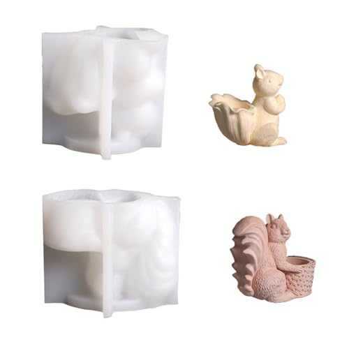 Mehrzweck Silikon Eichhörnchen Korbform Set 2pcs Für Künstler Lagerbehälter Designs Handwerk Silikonform von Gissroys