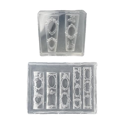 Wiederverwendbare Silikonnägel Formen Zum Erstellen Von Komplizierten Fotorahmendesigns Manikürekunstdekoration Form Harznägelkunstform Kit Kit von Gissroys