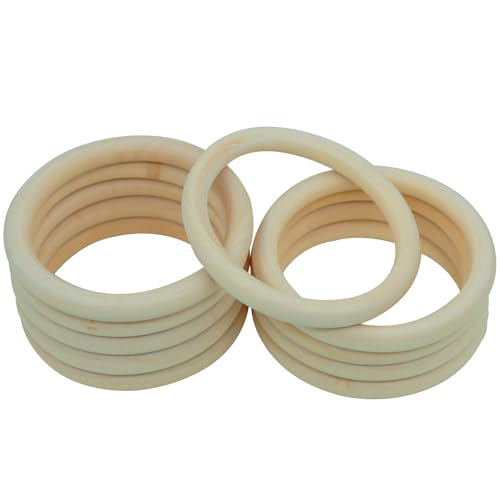 Gisswinn 10 Stück natürliche unlackierte Holzringe, 90 mm x 10 mm, Makramee-Zubehör, DIY für Handwerk, Schmuckherstellung Gisswinn 10 Stück natürliche unlackierte Holzringe, 90 mm x 10 mm, Makramee-Zubehör, DIY für Handwerk, Schmuckherstellung von Gisswinn
