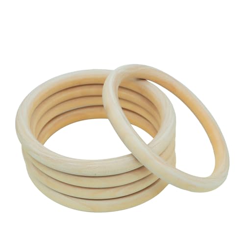Gisswinn 5 Stück natürliche unlackierte Holzringe, 100 mm x 10 mm, Holzringe, Makramee-Zubehör, DIY für Handwerk, Schmuckherstellung Gisswinn 5 Stück natürliche unlackierte Holzringe, 100 mm x 10 mm, Holzringe, Makramee-Zubehör, DIY für Handwerk, Schmuckherstellung von Gisswinn