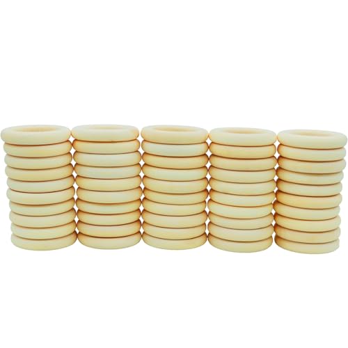 Gisswinn 50 Stück natürliche unlackierte Holzringe, 35 mm x 6 mm, Makramee-Zubehör, DIY für Handwerk, Schmuckherstellung Gisswinn 50 Stück natürliche unlackierte Holzringe, 35 mm x 6 mm, Makramee-Zubehör, DIY für Handwerk, Schmuckherstellung von Gisswinn