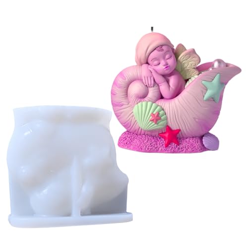 Candle Molds, Silicone Shapes, Conch and Angel Crafting Moulds with Resin Casting Design, Ideal for Epoxy Soap Plaster Clay Crafts, Candles Making and Handmade, 9x4.8x8cm Candle Molds, Silicone Shapes, Conch and Angel Crafting Moulds with Resin Casting Design, Ideal for Epoxy Soap Plaster Clay Crafts, Candles Making and Handmade, 9x4.8x8cm von Gitekain