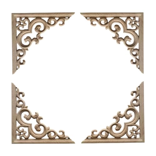 Gitohoni 4 Stück Holz-Eckaufkleber, Geschnitzte Onlay-Applikationen für Möbel, 12x12cm Gitohoni 4 Stück Holz-Eckaufkleber, Geschnitzte Onlay-Applikationen für Möbel, 12x12cm von Gitohoni