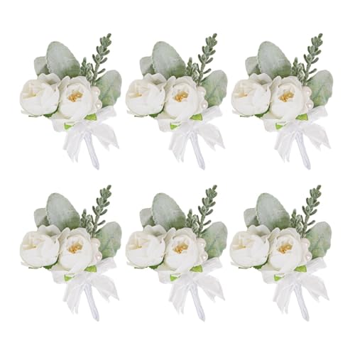 Gitohoni 6 Stück Ansteckblumen für Hochzeiten, Braut und Bräutigam, Corsagen für Feierlichkeiten Gitohoni 6 Stück Ansteckblumen für Hochzeiten, Braut und Bräutigam, Corsagen für Feierlichkeiten von Gitohoni