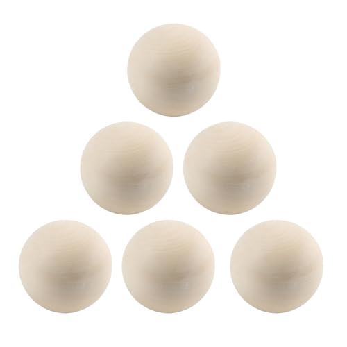 Gitohoni 6Pcs Holz Kugeln Unfinished Kugeln Rustikalen Handwerk Spaß Holzbearbeitung Holz Kugeln von Gitohoni