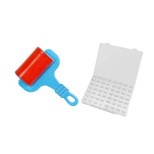 Gitohoni Clay Roller mit Griff Ton Walze Modellierwerkzeug Handroller Plastilin Pressrolle Mehrfachfach Aufbewahrungsbox aus PP Material für DIY von Gitohoni