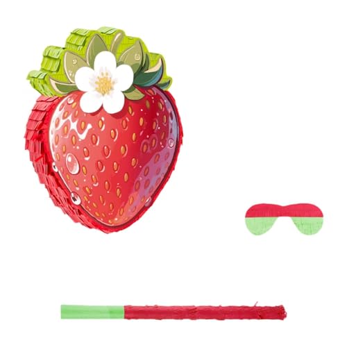 Gitohoni Erdbeer Pinata Set Inklusive Stab Und Augenmaske für Unterhaltsame Party Spiele Und Dekoration bei Feiern Und Veranstaltungen Gitohoni Erdbeer Pinata Set Inklusive Stab Und Augenmaske für Unterhaltsame Party Spiele Und Dekoration bei Feiern Und Veranstaltungen von Gitohoni