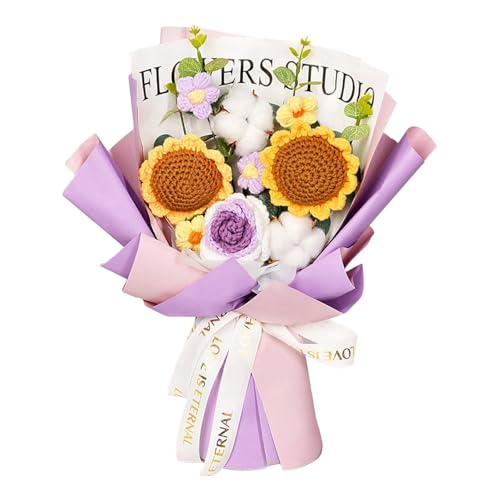 Gitohoni Häkelblumen Strauß für Hochzeitsfeier, Muttertagsgeschenk Und Valentinstag Dekoration, Lila Gitohoni Häkelblumen Strauß für Hochzeitsfeier, Muttertagsgeschenk Und Valentinstag Dekoration, Lila von Gitohoni