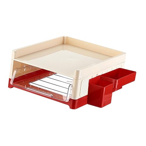 Gitohoni Schreibtisch Organizer Ordnungssystem Aktenhalter Dokumentenablage Briefablage Multifunktional mit Schiebeschubladen für Mehr auf Dem Tisch für, 2 Schichten von Gitohoni
