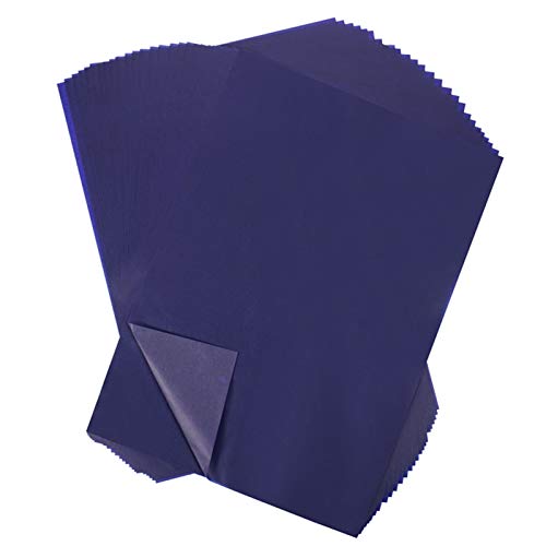 Gitua 100 Blatt Kohlepapier, A4 Blau Pauspapier DIY Handwerk Transferpapier für Holz Papier Segeltuch Glas Keramik und Andere Oberflächen von Gitua