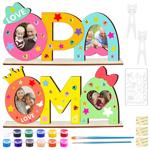 2 Stück Oma und Opa Holzbuchstaben Bastelset, Oma und Opa Geschenke, Holzbuchstaben Großmutter Bastelset Holz mit Pinsel und Standhilfe Acrylic Paint, Geburtstag Weihnachten Geschenk für Großeltern 2 Stück Oma und Opa Holzbuchstaben Bastelset, Oma und Opa Geschenke, Holzbuchstaben Großmutter Bastelset Holz mit Pinsel und Standhilfe Acrylic Paint, Geburtstag Weihnachten Geschenk für Großeltern von Giugio