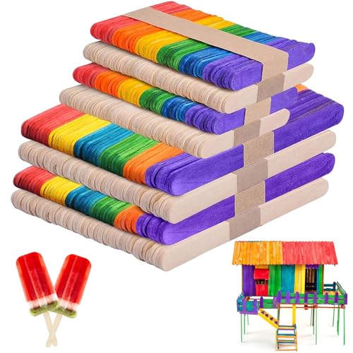 Giugio 400 Stück Holzstäbchen Eisstiele Holz, Eisstiele aus Holz zum Basteln, Bunt Natur Eisstäbchen Holzstäbchen Holzspatel, Holzstäbe Holzspatel Zum Basteln, DIY Eis Am Stiel und Bastelarbeiten (B) Giugio 400 Stück Holzstäbchen Eisstiele Holz, Eisstiele aus Holz zum Basteln, Bunt Natur Eisstäbchen Holzstäbchen Holzspatel, Holzstäbe Holzspatel Zum Basteln, DIY Eis Am Stiel und Bastelarbeiten (B) von Giugio