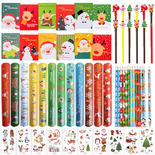 Giugio 58 Stück Weihnachten Mitgebsel Set, Weihnachten Kinder Gastgeschenke, Weihnachtsbriefwaren Set mit Bleistifte Notebook Scharmband Tattoo, Party Spielzeug Set Weihnachten Mitgebsel für Kinder Giugio 58 Stück Weihnachten Mitgebsel Set, Weihnachten Kinder Gastgeschenke, Weihnachtsbriefwaren Set mit Bleistifte Notebook Scharmband Tattoo, Party Spielzeug Set Weihnachten Mitgebsel für Kinder von Giugio