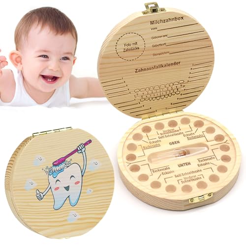 Milchzahndose, Zahnbox Zahndose für Kinder aus Holz, Zahndose Milchzähne mit Namen zum Aufstellen, Holz Zahndose Mädchen&Jungen, Baby Milchzähne Box als Geschenk zum Geburtstag oder Taufe(zahnlos) Milchzahndose, Zahnbox Zahndose für Kinder aus Holz, Zahndose Milchzähne mit Namen zum Aufstellen, Holz Zahndose Mädchen&Jungen, Baby Milchzähne Box als Geschenk zum Geburtstag oder Taufe(zahnlos) von Giugio