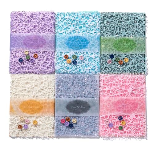 Giuneuow 156 Blatt Strukturiertes Scrapbook-Papier, 6er-Pack Dekoratives Bastelpapier und Netzgewebe, Sortiertes Set, 9,9 X 14 cm von Giuneuow