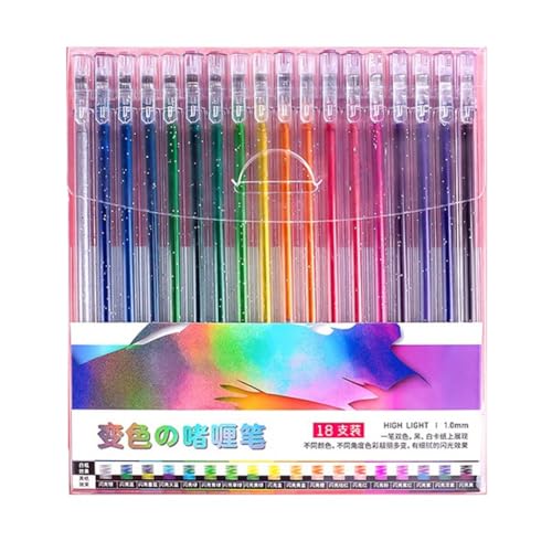 Giuneuow Glitzer-Gelstift-Set, Glitzer-Gelstift, Künstler-Gelmarker, Neon-Stifte zum Zeichnen und Zeichnen B von Giuneuow