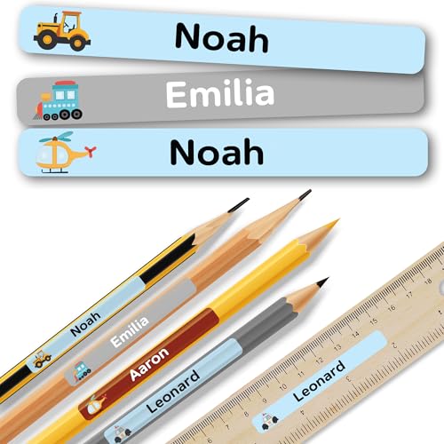 Personalisierte Namensaufkleber Schule 75 Stück – Berufe Aufkleber – Wasserfeste Sticker für Kinder, Selbstklebende Etiketten für Schulmaterial, Flaschen & Brotdosen – Namensaufkleber Stifte von GiveSmiles