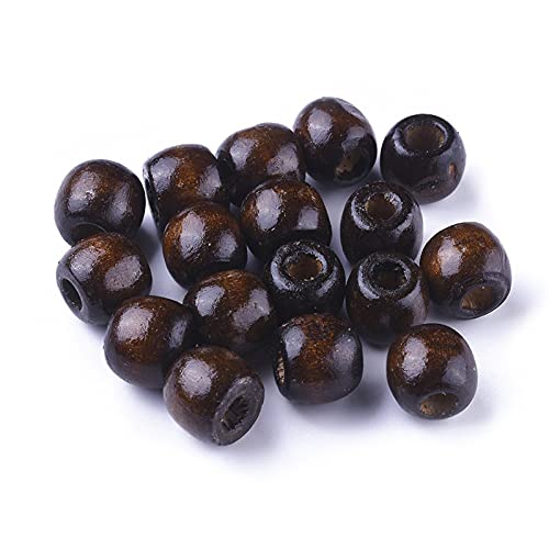 Givenny 100 Stück natürliche Fassform Holzperlen 16 x 17 mm großes Loch gefärbte braune Holzperlen lose Abstandshalter Perlen für Schmuckherstellung, Loch: 8 mm Givenny 100 Stück natürliche Fassform Holzperlen 16 x 17 mm großes Loch gefärbte braune Holzperlen lose Abstandshalter Perlen für Schmuckherstellung, Loch: 8 mm von Givenny