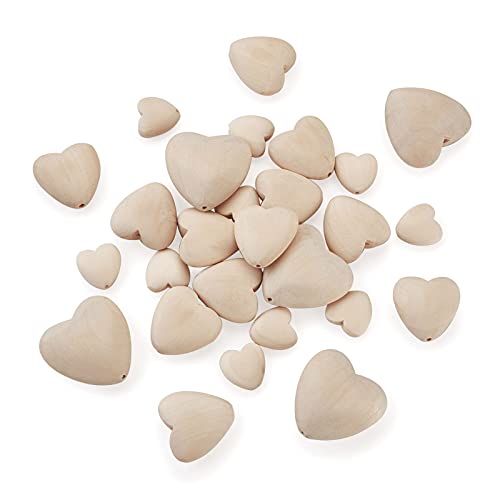Givenny Unlackierte Herz-Holzperlen, 20/30/40 mm, Burlywood, ungefärbt, Kirschholz, lose Herzperlen für Schmuckherstellung, Loch: 2 mm, 60 Stück Givenny Unlackierte Herz-Holzperlen, 20/30/40 mm, Burlywood, ungefärbt, Kirschholz, lose Herzperlen für Schmuckherstellung, Loch: 2 mm, 60 Stück von Givenny