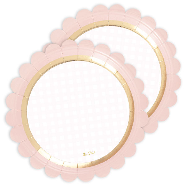 Pappteller in Rosa und Gold zur Babyparty, 8er Pack von Givi Italia S.r.l.