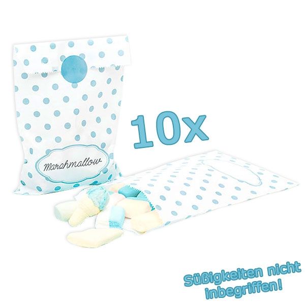 Geschenktüten-hellblau gepunktet, 10 Stück Geschenktüten-hellblau gepunktet, 10 Stück von Givi Italia