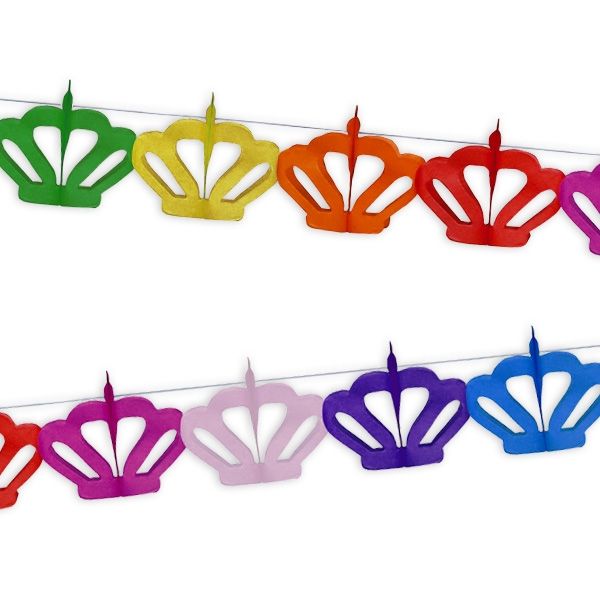 Girlande aus Kronen für Mottoparty Prinzessin, 1 Stück, 4m lang, Papier Girlande aus Kronen für Mottoparty Prinzessin, 1 Stück, 4m lang, Papier von Givi Italia