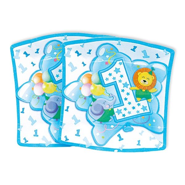 Kleine Partyteller, 1. Geburtstag Junge, 10 Stück, 19 cm Kleine Partyteller, 1. Geburtstag Junge, 10 Stück, 19 cm von Givi Italia