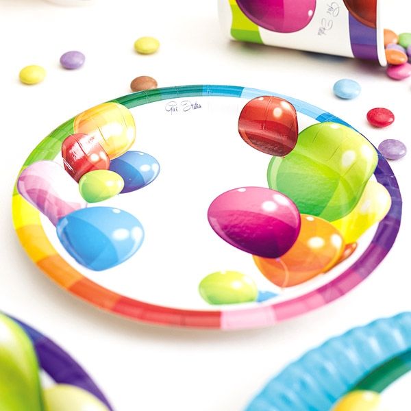 Kleine Partyteller "Ballons", 8 Stück, Ø 18 cm von Givi Italia