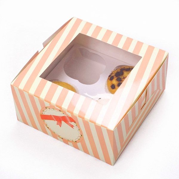 Muffin-Box, orange gestreift, 2 Stück Muffin-Box, orange gestreift, 2 Stück von Givi Italia