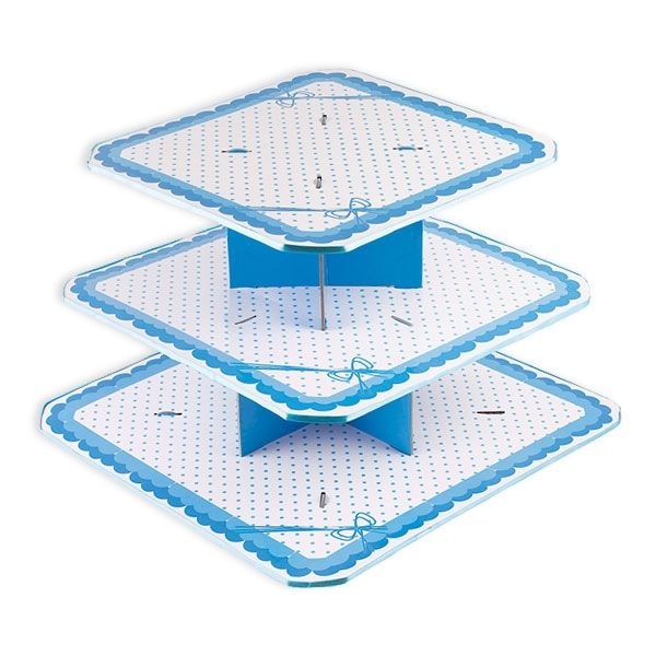 Muffin-Etagere, hellblau, 3-stöckig, 31 cm von Givi Italia