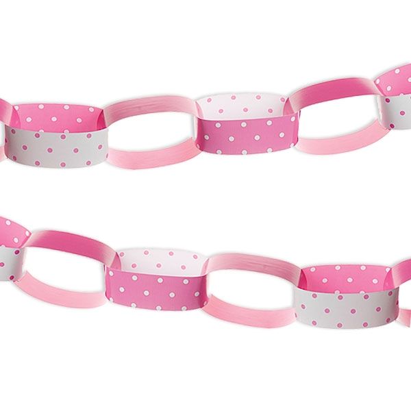 Papier-Kette, rosa/weiß, 1 Stück, 2,5 m von Givi Italia