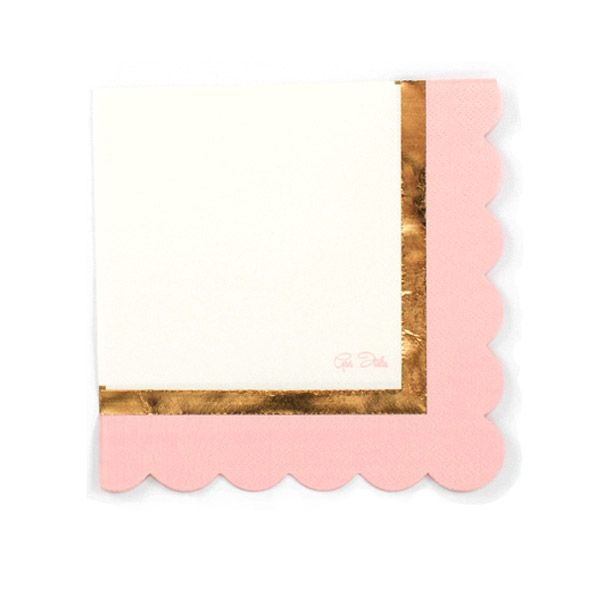 Partyservietten, rosa/weiß, 16 Stück, 33 cm von Givi Italia
