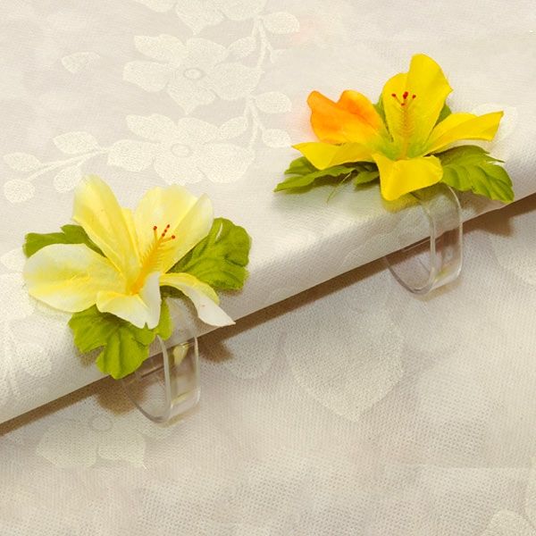 Tischtuchklammern 4er Pck, mit Blumen, 8cm von Givi Italia