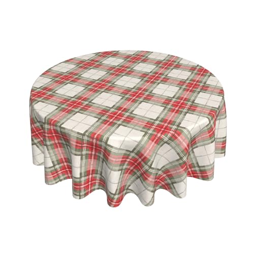 Giwawa Weihnachtstischdecke, rund, kariert, 152,4 cm, Winter, Weihnachten, rot-grün, Schottenkaro, Büffelkaro, Tischdecke, rutschfest, wasserdicht, für Küche, Esszimmer, Party, Urlaub Giwawa Weihnachtstischdecke, rund, kariert, 152,4 cm, Winter, Weihnachten, rot-grün, Schottenkaro, Büffelkaro, Tischdecke, rutschfest, wasserdicht, für Küche, Esszimmer, Party, Urlaub von Giwawa