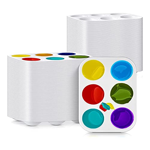 Giwnhvx 100 Stück Kunststoff-Farbpalette, 6 Mulden, Aquarell-Palette, rechteckige Farbe für Kinder, Studenten, Erwachsene, DIY, Basteln, Kunst, Malerei Giwnhvx 100 Stück Kunststoff-Farbpalette, 6 Mulden, Aquarell-Palette, rechteckige Farbe für Kinder, Studenten, Erwachsene, DIY, Basteln, Kunst, Malerei von Giwnhvx