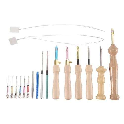 Giwnhvx 17-teiliges Stanznadel-Set, verstellbares Stanznadelwerkzeug, Holzgriff, Stickstift Giwnhvx 17-teiliges Stanznadel-Set, verstellbares Stanznadelwerkzeug, Holzgriff, Stickstift von Giwnhvx