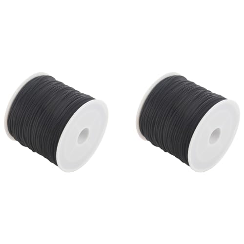 Giwnhvx 2 Rollen 24 m lange schwarze runde elastische Perlenschnur, 1 mm Giwnhvx 2 Rollen 24 m lange schwarze runde elastische Perlenschnur, 1 mm von Giwnhvx