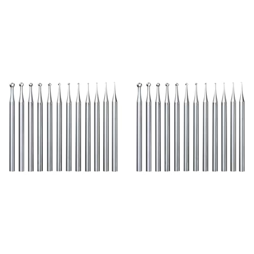 Giwnhvx 24-teiliges Kugelfräsen-Set mit rundem Kugelfräsen-Set – 3/32-Zoll-Schaft zur Schmuckherstellung, runde Kugelform, Gravur-Bits Giwnhvx 24-teiliges Kugelfräsen-Set mit rundem Kugelfräsen-Set – 3/32-Zoll-Schaft zur Schmuckherstellung, runde Kugelform, Gravur-Bits von Giwnhvx