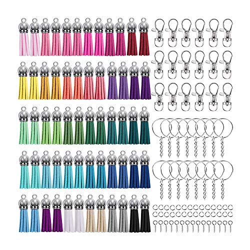 Giwnhvx 360-teiliges Schlüsselanhänger-Set mit Knöpfen, handgefertigt, Schlüsselring, Hoisting, Quaste, Schmuck, Zubehör, Krallen-Nagelspaltring von Giwnhvx