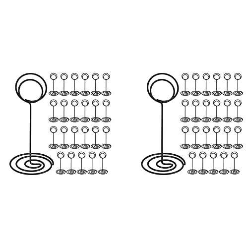 Giwnhvx 48 Stück Tischnummernhalter Hochzeit Tisch Namenskartenhalter Clips Bild Memo Notiz Foto Ständer (schwarz) von Giwnhvx