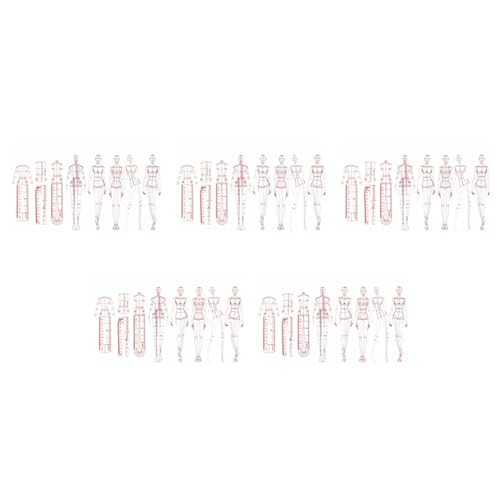 Giwnhvx 5 x modische Illustrationslineale, Skizziervorlagen, Lineal, Nähen, humanoide Muster, Design, Kleidung, Messen, Kombination Giwnhvx 5 x modische Illustrationslineale, Skizziervorlagen, Lineal, Nähen, humanoide Muster, Design, Kleidung, Messen, Kombination von Giwnhvx