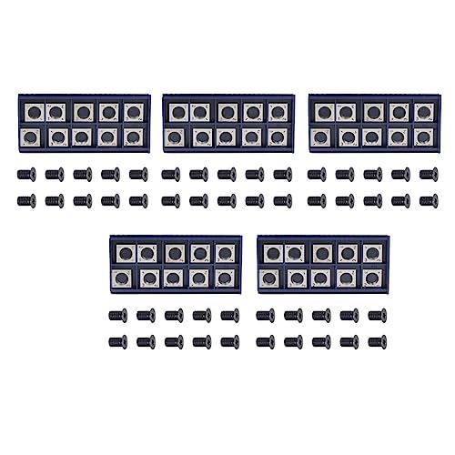 Giwnhvx 50 Stück 14 mm quadratische, gerade Hartmetall-Fräsereinsätze mit 50 Stück M610 mm Schrauben für Holzbearbeitungsspiralen Giwnhvx 50 Stück 14 mm quadratische, gerade Hartmetall-Fräsereinsätze mit 50 Stück M610 mm Schrauben für Holzbearbeitungsspiralen von Giwnhvx