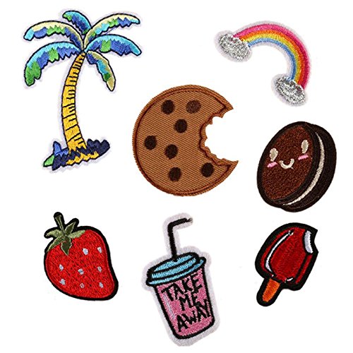 Giwnhvx 7 Stück 4 Stile Stickerei Aufbügler Patch Abzeichen DIY Tasche Kleidung Polyester Applikation Giwnhvx 7 Stück 4 Stile Stickerei Aufbügler Patch Abzeichen DIY Tasche Kleidung Polyester Applikation von Giwnhvx