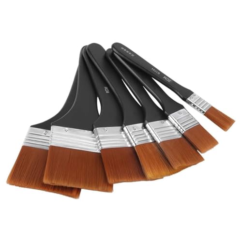 Giwnhvx 7-Teiliges Pinselgriff-Set, Nylonpinsel, Flache Brettpinsel, Nylonhaar zum Malen, Pinsel für Holzwände Giwnhvx 7-Teiliges Pinselgriff-Set, Nylonpinsel, Flache Brettpinsel, Nylonhaar zum Malen, Pinsel für Holzwände von Giwnhvx