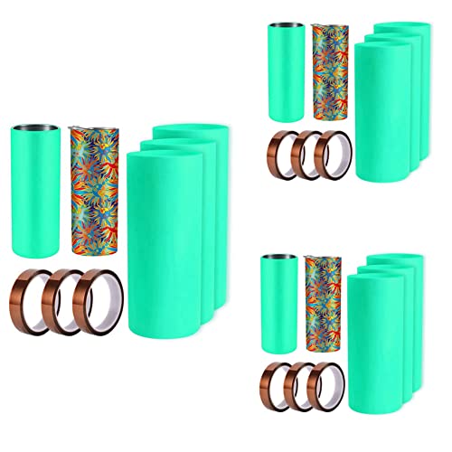 Giwnhvx 9 Set Sublimationsbecher Silikonbänder Hülle für 590 ml dünne gerade Rohlinge Becher mit Transferbändern, Maschine Giwnhvx 9 Set Sublimationsbecher Silikonbänder Hülle für 590 ml dünne gerade Rohlinge Becher mit Transferbändern, Maschine von Giwnhvx