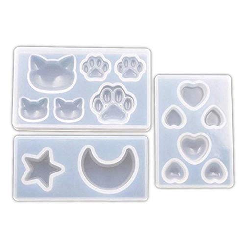 Giwnhvx 9 Stück Stern Mond Katze Fußabdruck Liebe Herz Silikonform DIY Harz Schmuckherstellung Werkzeuge Giwnhvx 9 Stück Stern Mond Katze Fußabdruck Liebe Herz Silikonform DIY Harz Schmuckherstellung Werkzeuge von Giwnhvx