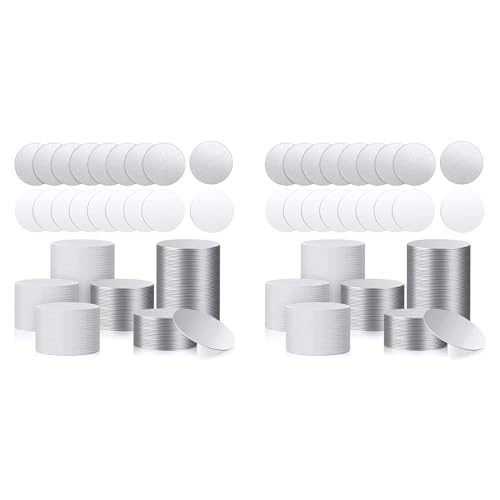 Giwnhvx Blanko-Aluminium-Aufkleber-Set für Sublimation, rund, blanko, Lünette, Anhänger, Tablett, Aluminiumblech, Sublimationsrohlinge (100 Stück) von Giwnhvx